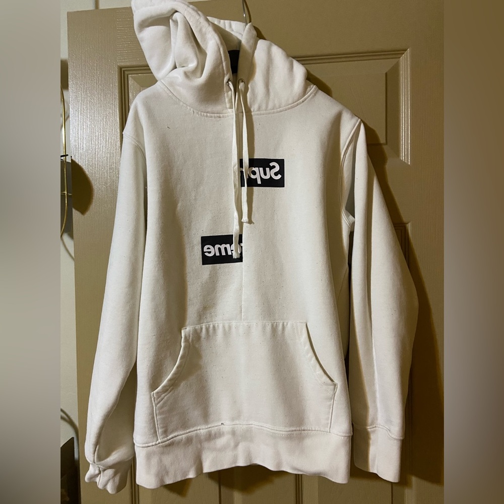 Supreme x Comme Des Carçons shirt white small hoodie men’s unisex designer logo